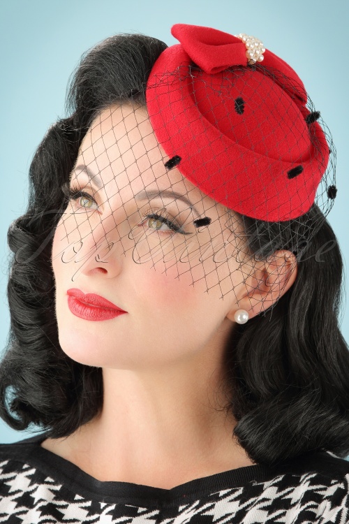 Banned Retro - Judy Hat Années 50 en Rouge