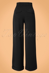 Miss Candyfloss - Nicolette stretchbroek met hoge taille in zwart 4
