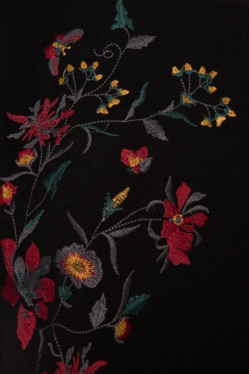 Vintage Chic for Topvintage - Emmy Embroidered Dress Années 60 en Noir 5