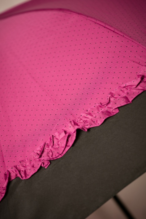 So Rainy - 50s Seduction Pin Dots Umbrella in Pink and Black 3