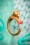 N2 - Playful Kitten And Goldfish Ring Années 50 en Or