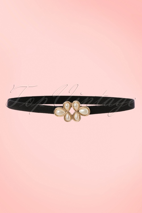 Vixen - Pearl Clasp Waist Belt Années 20 en Noir