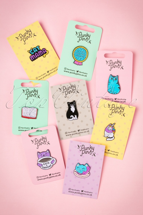 Punky Pins - Cats and Caffeine Enamel Pin Années 60 4