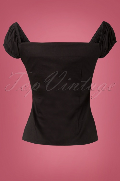 Collectif Clothing - 50s Dolores Top in Black 4
