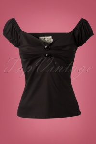 Collectif Clothing - 50s Dolores Top in Black 2