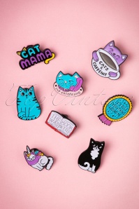 Punky Pins - Black and White Cat Enamel Pin Années 60 2