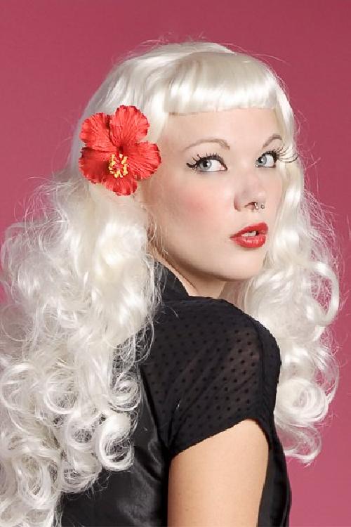 Miss Candyfloss - Ema Hibiscus haarbloem rode haarclip