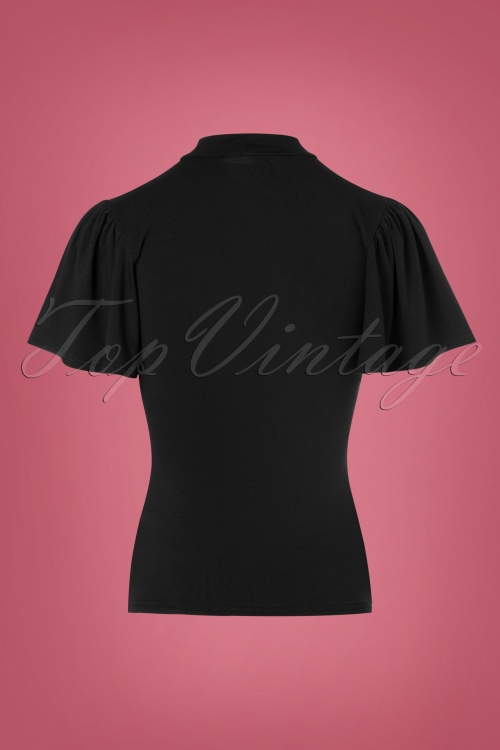 Topvintage Boutique Collection - 50s Elena Top in Black 3