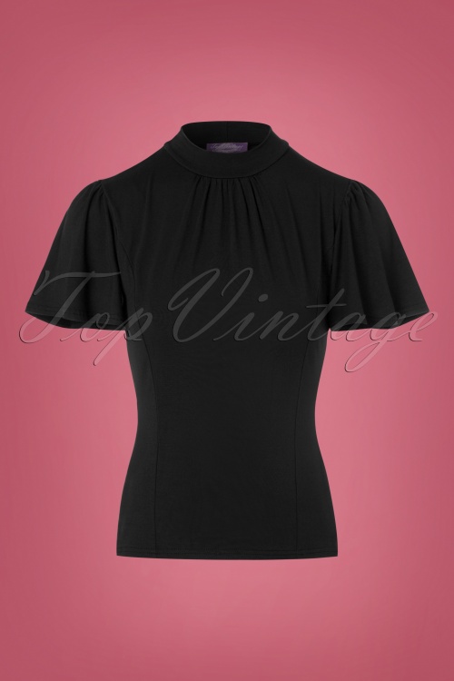 Topvintage Boutique Collection - 50s Elena Top in Black 2