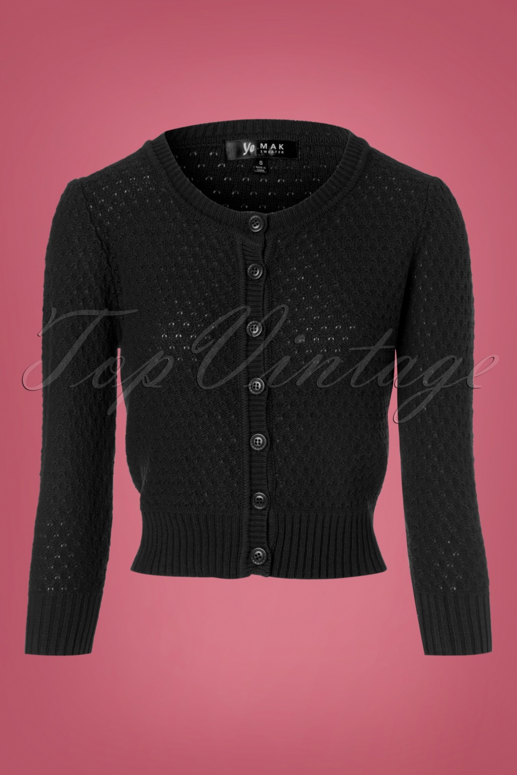 MAK Black Vintage Style Knitted Cardigan/Bolero plus size