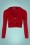 Mak Sweater Shela Cropped Cardigan Années 50 en Rouge Vif