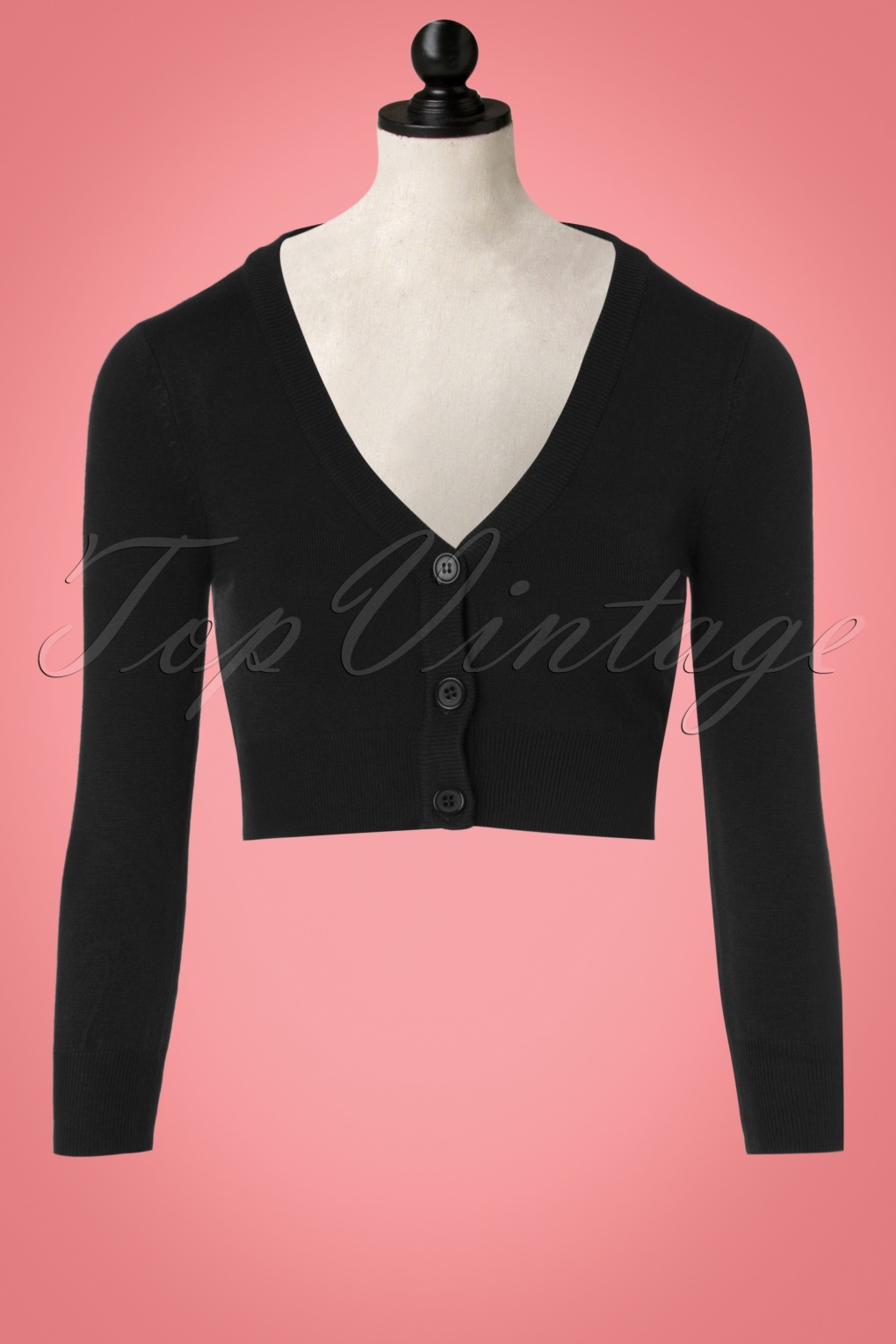 50s Shela Cropped Cardigan In Black 50s shela cropped cardigan in black