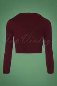Mak Sweater - Shela Cropped Queen Cardigan in Burgund 3
