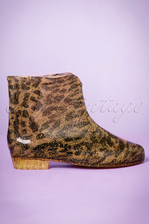 Missy - Leopard and Glitter Short Rain Boots Années 60 2