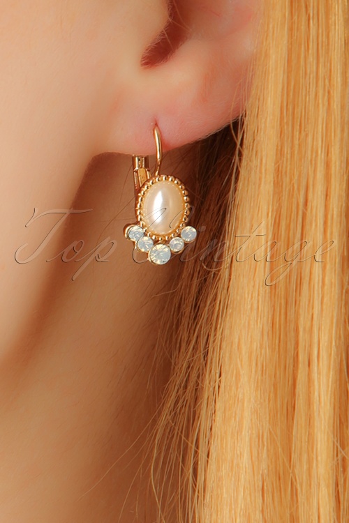 Day&Eve by Go Dutch Label - Paloma Pearl Earrings Années 30 en Or