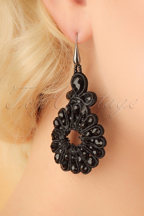 Day&Eve by Go Dutch Label - Baudine Earrings Années 20 en Noir