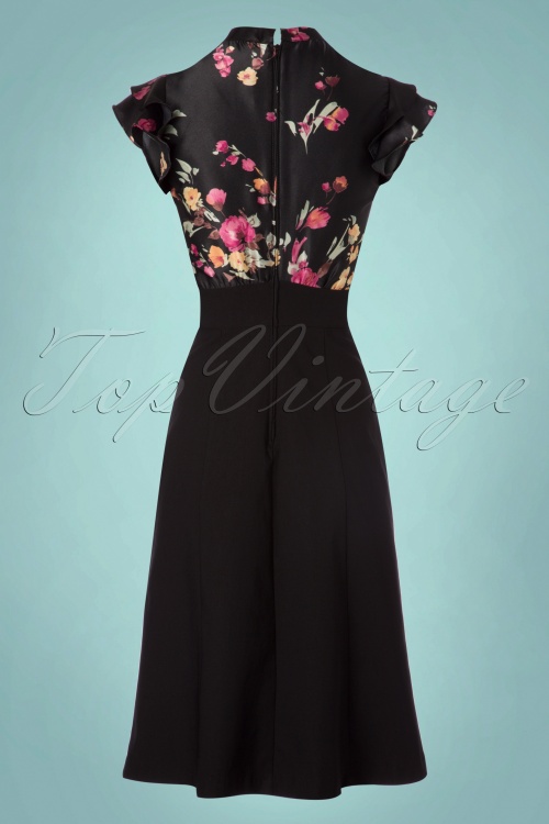 Stop Staring! - 40s Florish A-line Dress in Black 5