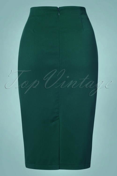 Banned Retro - 50s Paula Pencil Skirt in Teal 3