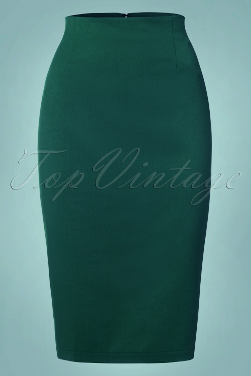 Banned Retro - 50s Paula Pencil Skirt in Teal 2