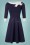 Steady Clothing - Dreamboat Dollie Swing Dress Années 50 en Bleu Marine 2