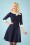 Steady Clothing - Dreamboat Dollie Swing Dress Années 50 en Bleu Marine