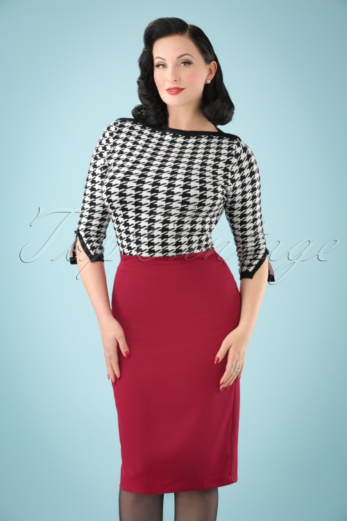 Banned Retro - 50s Paula Pencil Skirt in Red