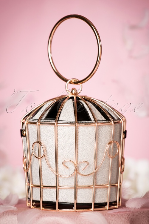 Victoria's Gem - 20s Classy Birdcage Handbag in Gold