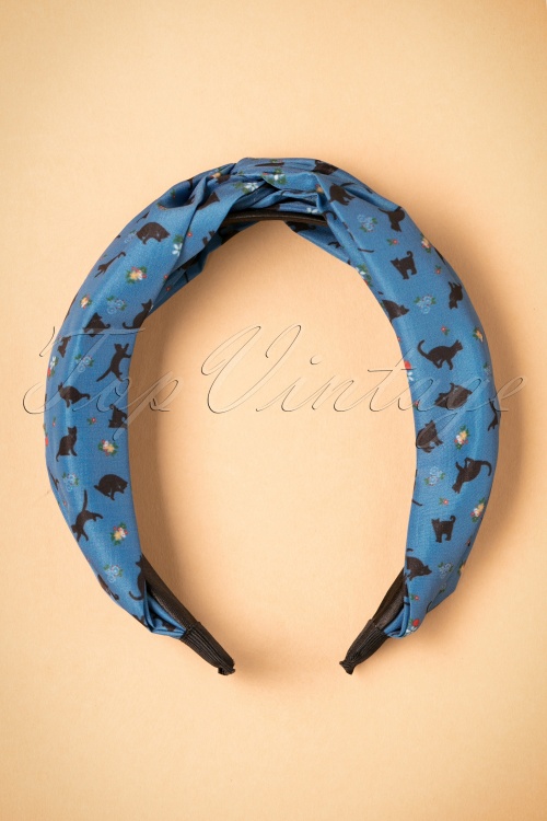 Lindy Bop -  50s Turban Style Cat Head Band in Teal 3