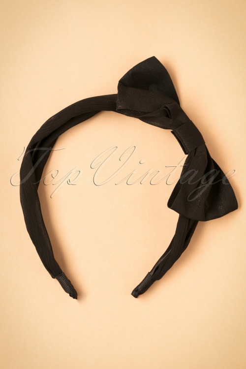Lindy Bop -  50s Bow Head Band in Black 2