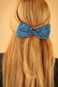 Lindy Bop -  50s Cat Hair Bow in Teal
