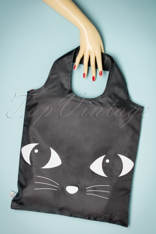 Sass & Belle - 60s Lucky the Black Cat Foldable Shopping Bag 3