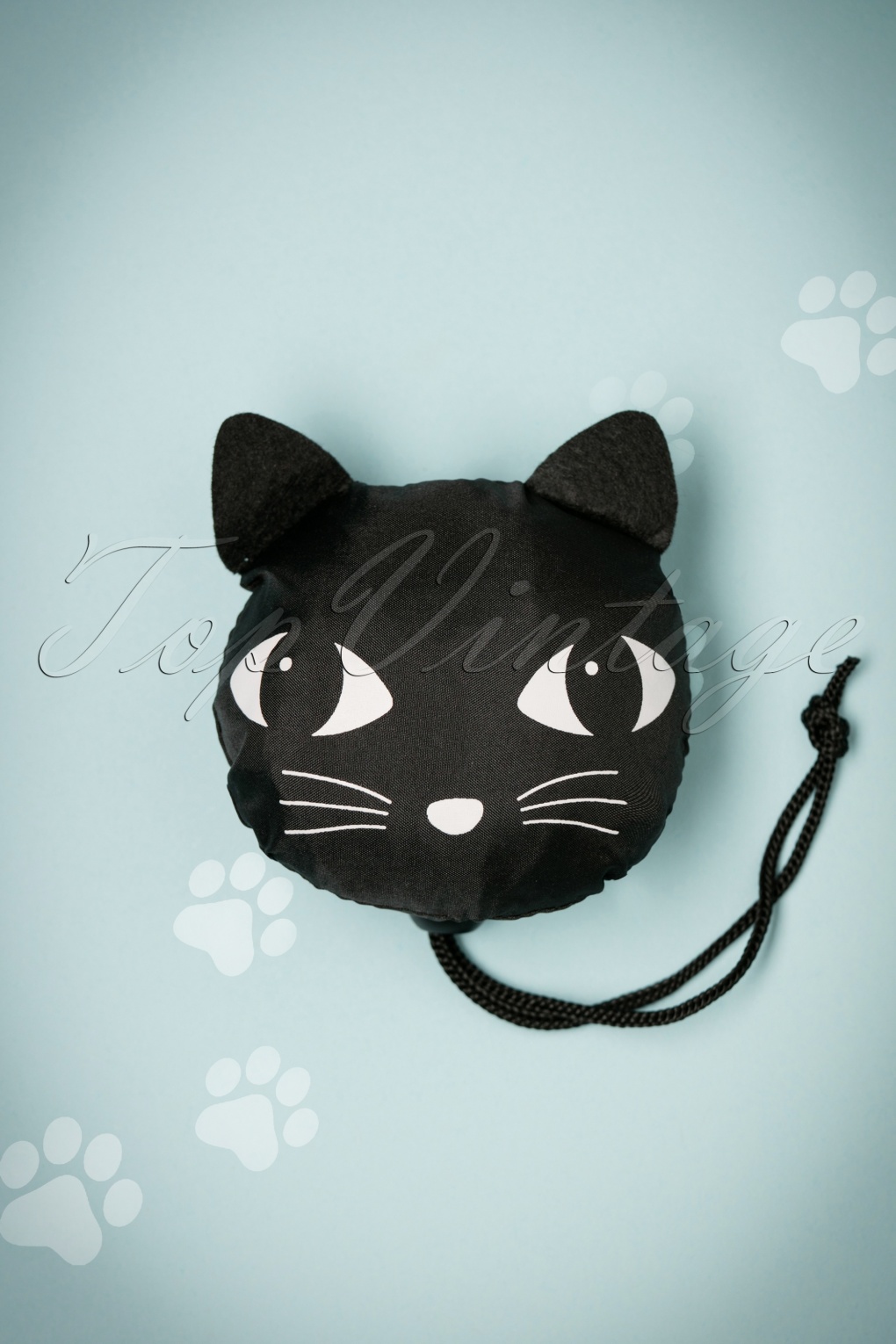 60s Lucky the Black Cat Foldable Shopping Bag
