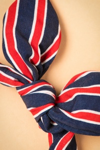 Vixen -  50s Striped Headband in Navy and Red 4