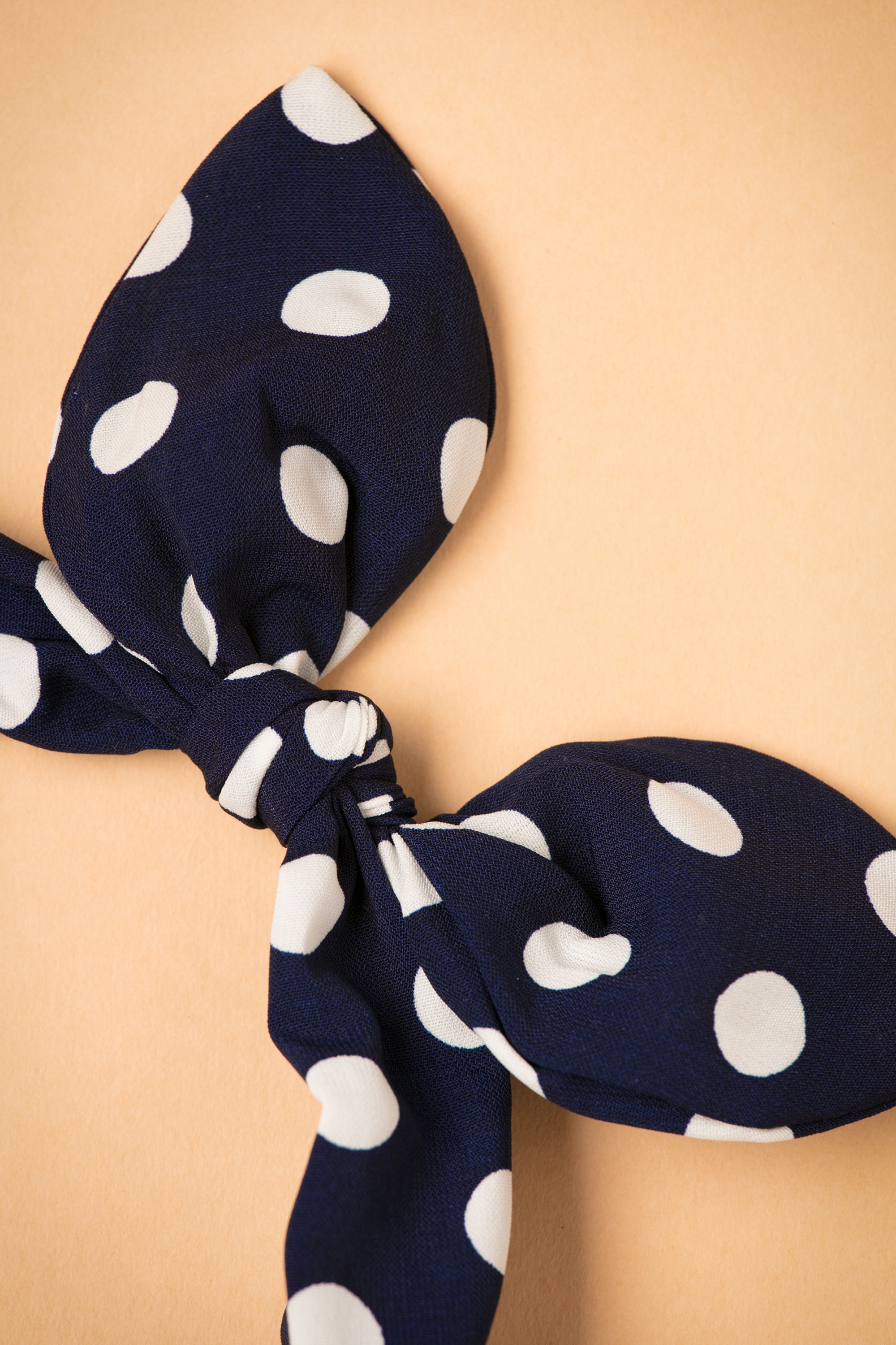 Vixen - Hoofdband met polkadots in marineblauw 3