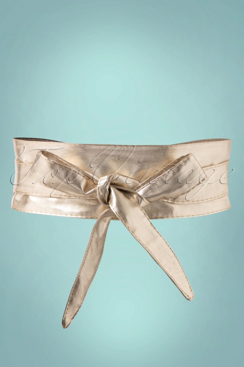 Collectif Clothing - 50s Obi Wrap Belt in Gold