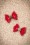 Collectif Clothing - Dorothy Diamante Bow Stud Earrings Années 50 en Rouge 3