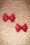 Collectif Clothing - Dorothy Diamante Bow Stud Earrings Années 50 en Rouge