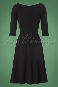 Vintage Chic for Topvintage - 50s Leonie Swing Dress in Black 3