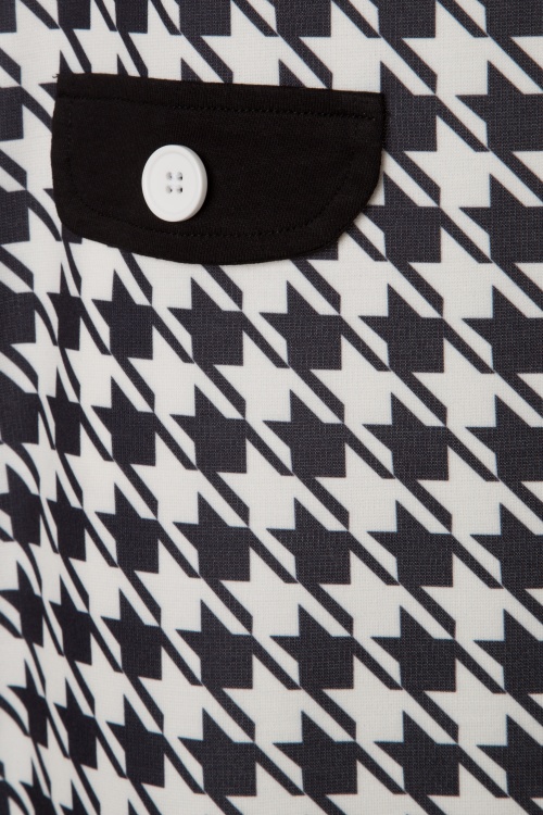 Lindy Bop - 60s Monica Houndstooth Dress in Black and White 5