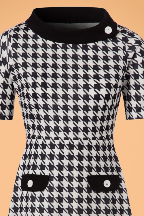 Lindy Bop - 60s Monica Houndstooth Dress in Black and White 4