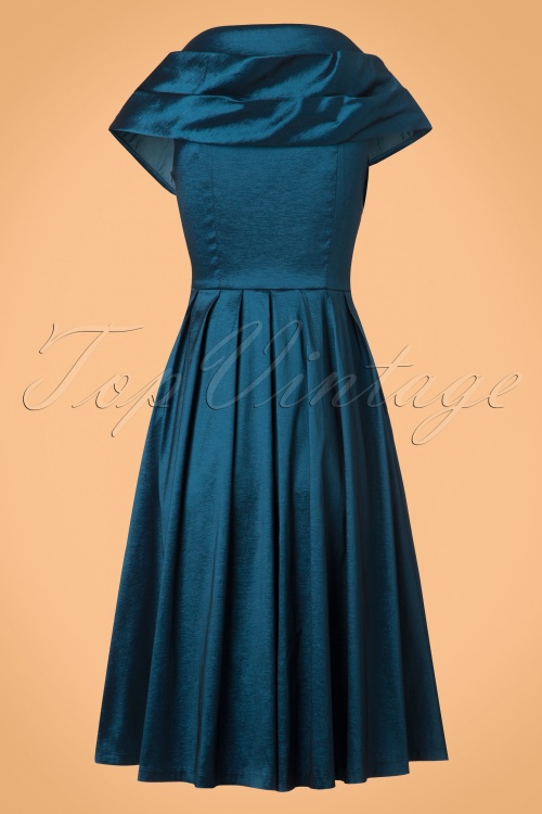 Lindy Bop - 50s Amber Swing Dress in Midnight Blue 4