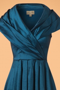 Lindy Bop - 50s Amber Swing Dress in Midnight Blue 3