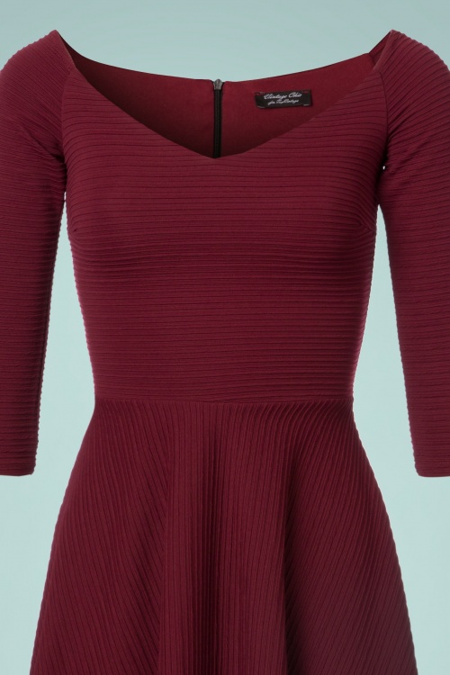 Vintage Chic for Topvintage - 50s Patsy Swing Dress in Burgundy 3