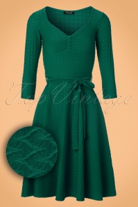 Vintage Chic for Topvintage - Diana swingjurk in smaragdgroen 2