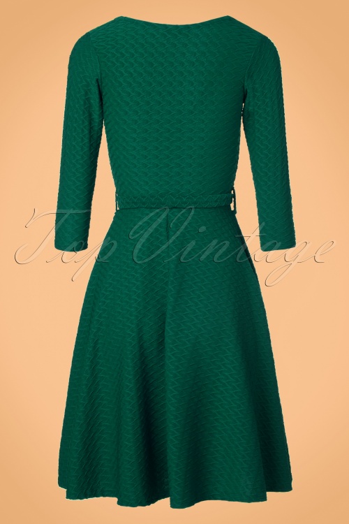 Vintage Chic for Topvintage - Diana swingjurk in smaragdgroen 3