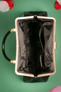 Woody Ellen - 50s Glorious Floral Retro Handbag in Black 6