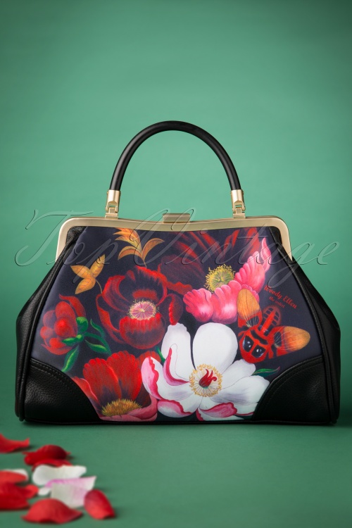 Woody Ellen - 50s Flamingo Handbag in Black