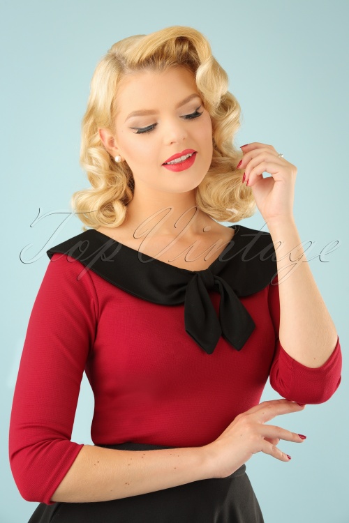 Steady Clothing - 50s Betsy Tie Top in Red and Black