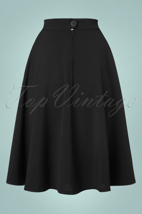 Steady Clothing - Beverly High Waist Swing Skirt Années 50 en Noir 3