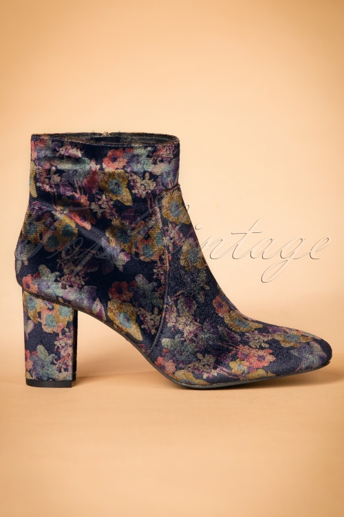 velvet floral boots